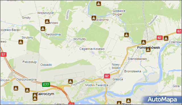 mapa Kosewo gmina Pomiechówek, Kosewo gmina Pomiechówek na mapie Targeo