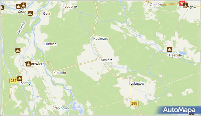 mapa Kosierz, Kosierz na mapie Targeo