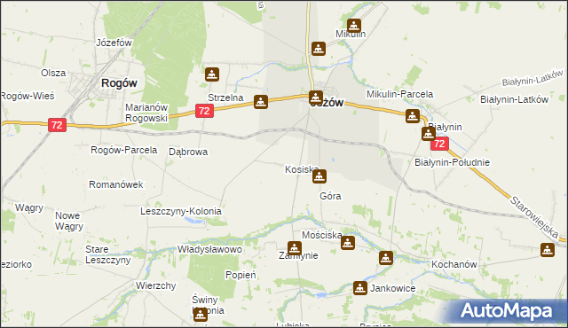 mapa Kosiska gmina Jeżów, Kosiska gmina Jeżów na mapie Targeo