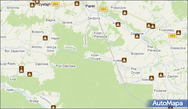 mapa Koski Pierwsze, Koski Pierwsze na mapie Targeo
