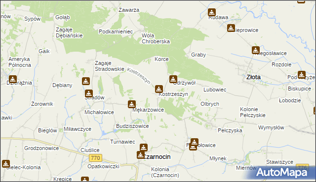 mapa Kostrzeszyn, Kostrzeszyn na mapie Targeo