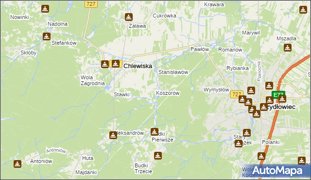 mapa Koszorów, Koszorów na mapie Targeo
