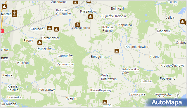 mapa Kotków gmina Gorzkowice, Kotków gmina Gorzkowice na mapie Targeo