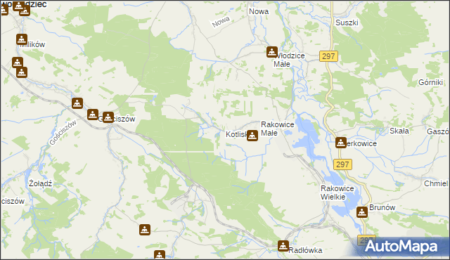 mapa Kotliska gmina Lwówek Śląski, Kotliska gmina Lwówek Śląski na mapie Targeo