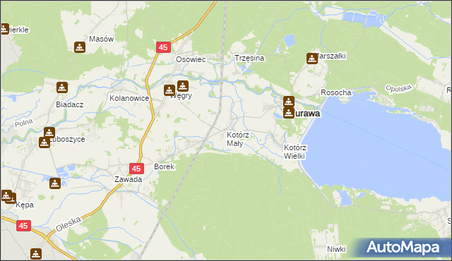 mapa Kotórz Mały, Kotórz Mały na mapie Targeo