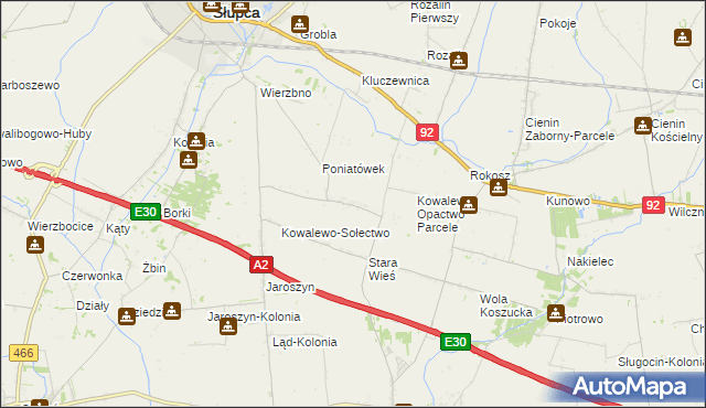 mapa Kowalewo-Opactwo, Kowalewo-Opactwo na mapie Targeo