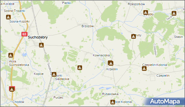 mapa Kownaciska, Kownaciska na mapie Targeo