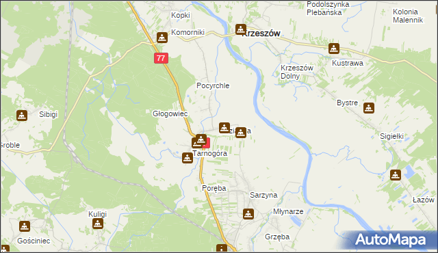 mapa Koziarnia, Koziarnia na mapie Targeo