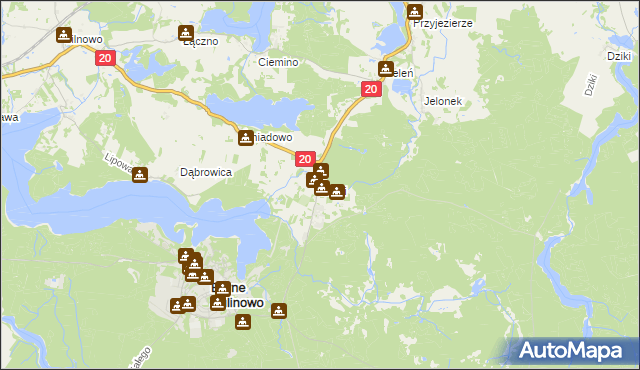 mapa Krągi, Krągi na mapie Targeo