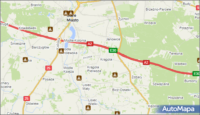 mapa Krągola, Krągola na mapie Targeo