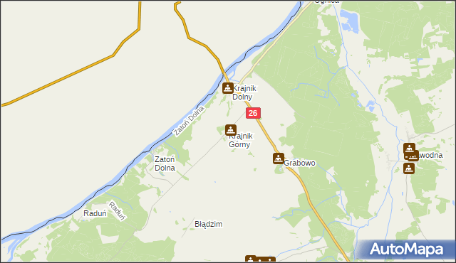 mapa Krajnik Górny, Krajnik Górny na mapie Targeo
