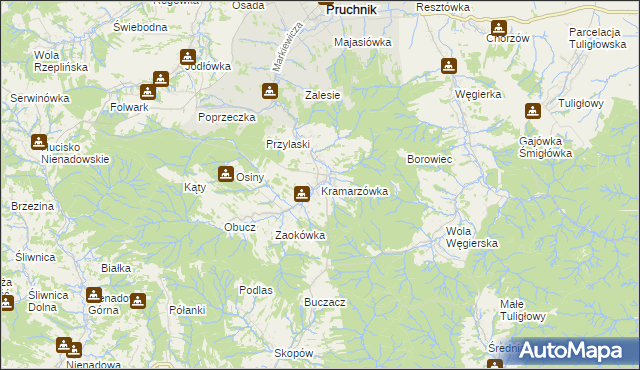 mapa Kramarzówka, Kramarzówka na mapie Targeo