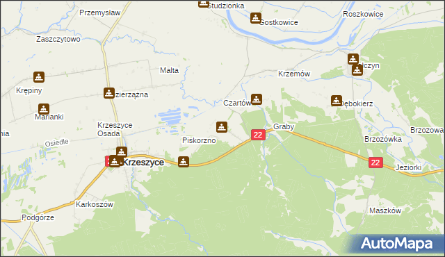 mapa Krasnołęg, Krasnołęg na mapie Targeo
