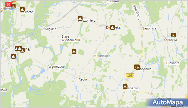 mapa Krasnołęka, Krasnołęka na mapie Targeo