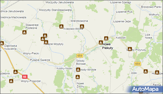 mapa Krasowo-Częstki, Krasowo-Częstki na mapie Targeo