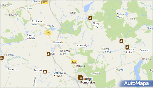 mapa Krastudy, Krastudy na mapie Targeo
