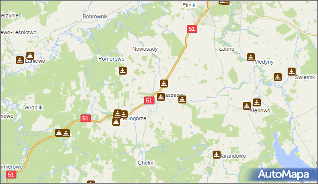 mapa Kraszewo gmina Lidzbark Warmiński, Kraszewo gmina Lidzbark Warmiński na mapie Targeo