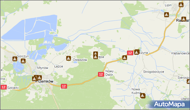 mapa Krępa gmina Przemków, Krępa gmina Przemków na mapie Targeo