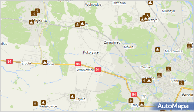mapa Krępice gmina Miękinia, Krępice gmina Miękinia na mapie Targeo