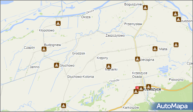 mapa Krępiny, Krępiny na mapie Targeo