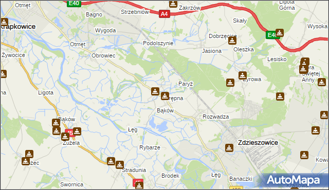mapa Krępna, Krępna na mapie Targeo