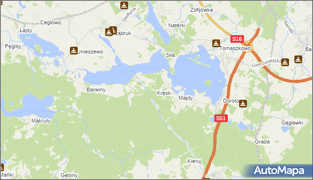 mapa Kręsk, Kręsk na mapie Targeo
