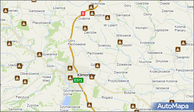 mapa Kroblice Pęchowskie, Kroblice Pęchowskie na mapie Targeo