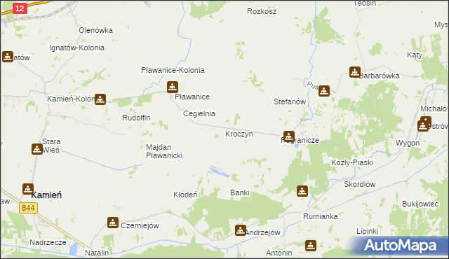 mapa Kroczyn, Kroczyn na mapie Targeo