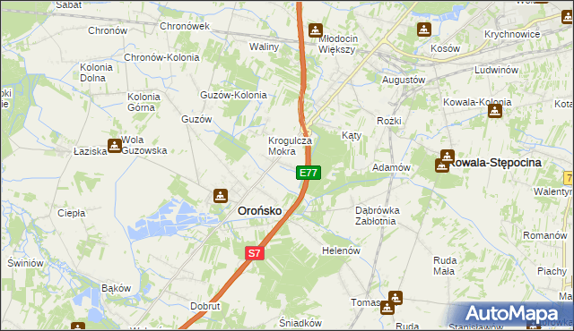 mapa Krogulcza Sucha, Krogulcza Sucha na mapie Targeo