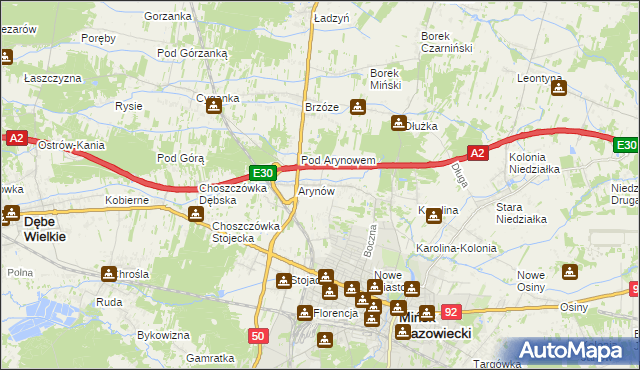 mapa Królewiec gmina Mińsk Mazowiecki, Królewiec gmina Mińsk Mazowiecki na mapie Targeo