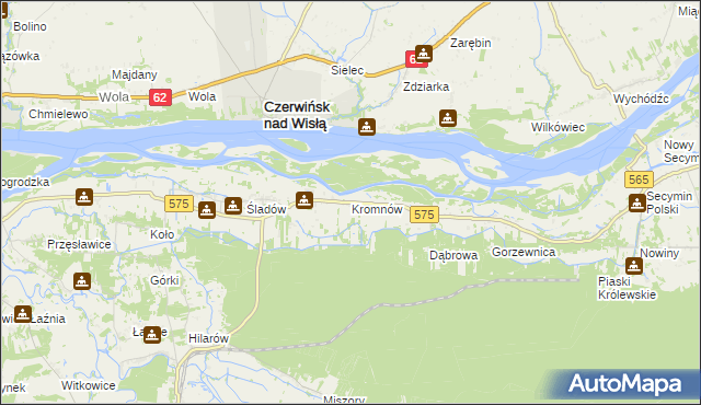 mapa Kromnów gmina Brochów, Kromnów gmina Brochów na mapie Targeo
