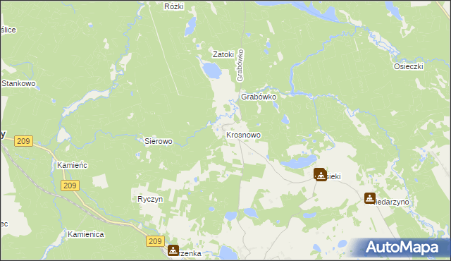 mapa Krosnowo, Krosnowo na mapie Targeo