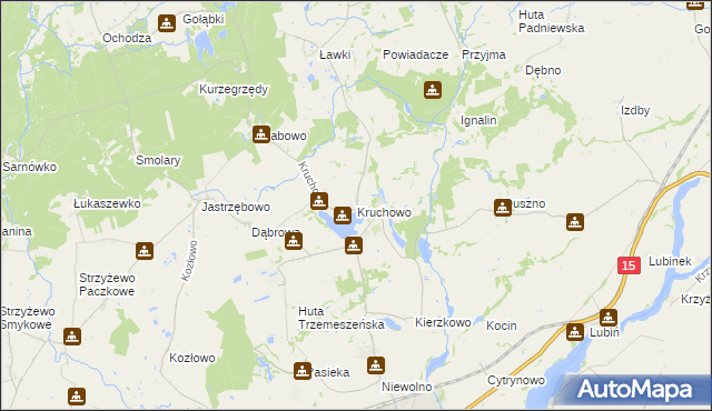 mapa Kruchowo, Kruchowo na mapie Targeo