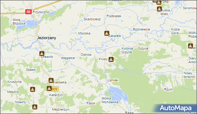 mapa Krupy gmina Michów, Krupy gmina Michów na mapie Targeo