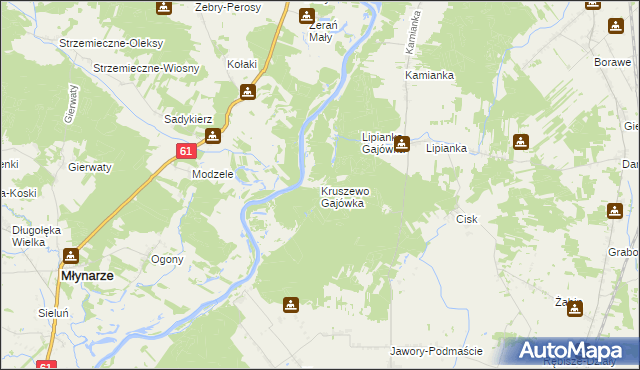 mapa Kruszewo Gajówka, Kruszewo Gajówka na mapie Targeo