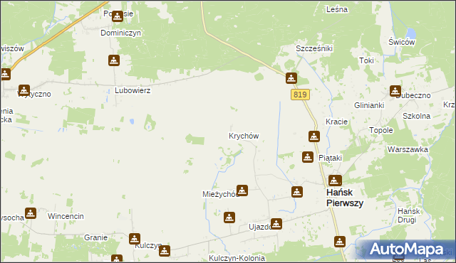mapa Krychów, Krychów na mapie Targeo