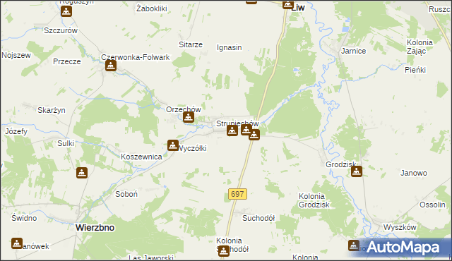 mapa Krypy gmina Wierzbno, Krypy gmina Wierzbno na mapie Targeo
