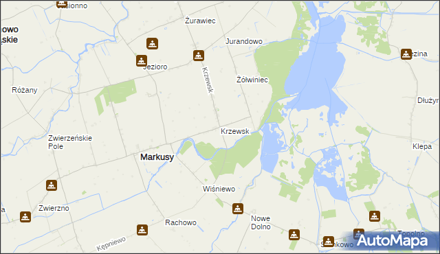 mapa Krzewsk, Krzewsk na mapie Targeo