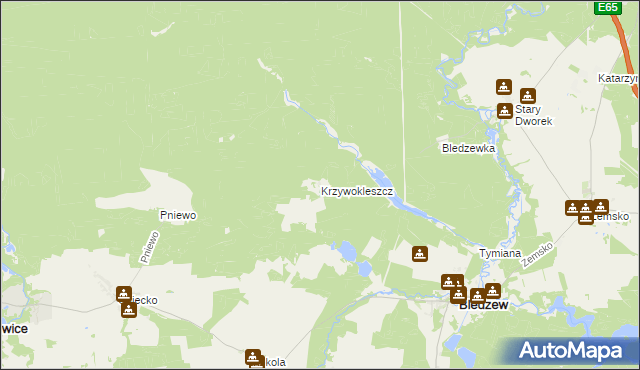 mapa Krzywokleszcz, Krzywokleszcz na mapie Targeo