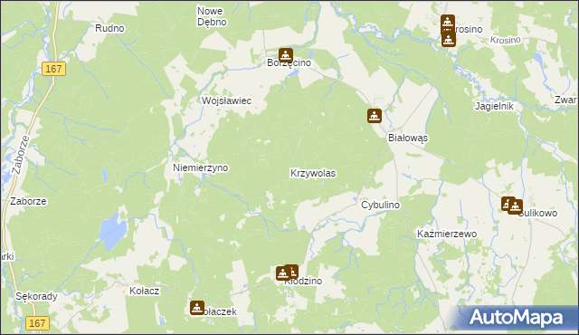 mapa Krzywolas, Krzywolas na mapie Targeo