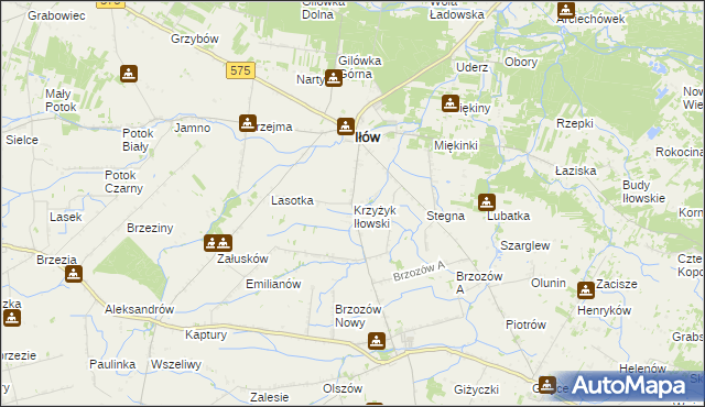 mapa Krzyżyk Iłowski, Krzyżyk Iłowski na mapie Targeo
