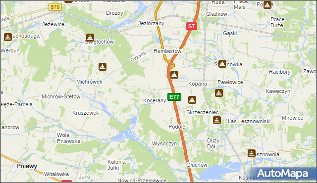 mapa Księżowola, Księżowola na mapie Targeo