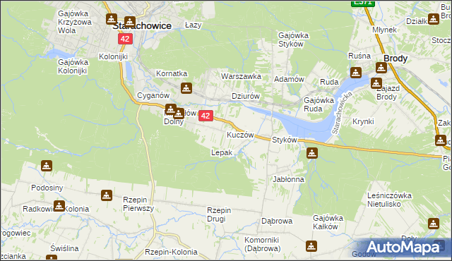 mapa Kuczów, Kuczów na mapie Targeo