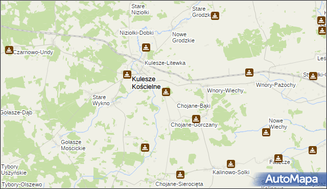 mapa Kulesze-Podawce, Kulesze-Podawce na mapie Targeo