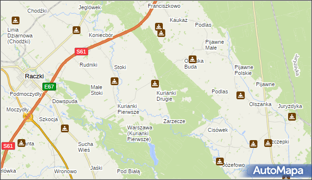 mapa Kurianki Drugie, Kurianki Drugie na mapie Targeo