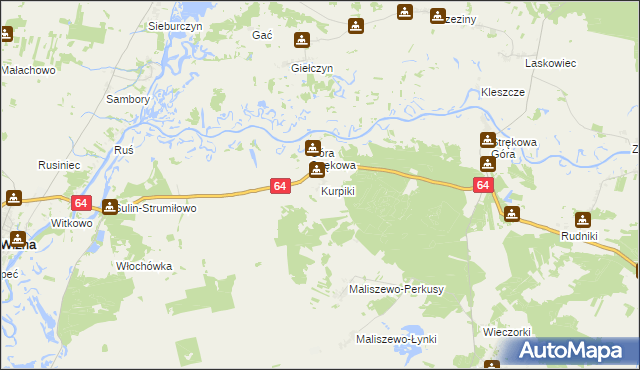 mapa Kurpiki, Kurpiki na mapie Targeo
