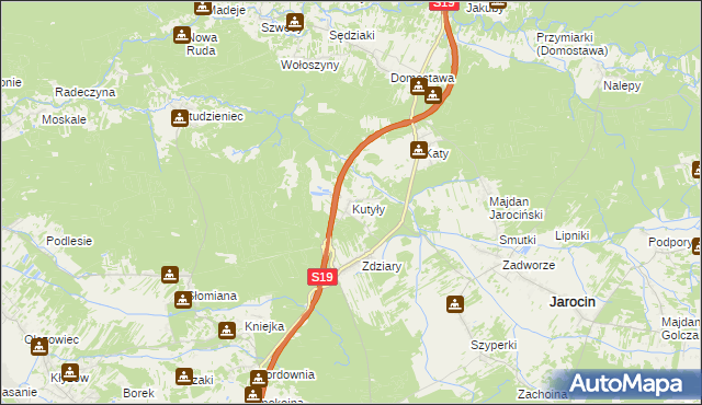 mapa Kutyły, Kutyły na mapie Targeo