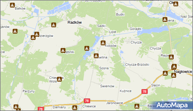 mapa Kwilina, Kwilina na mapie Targeo