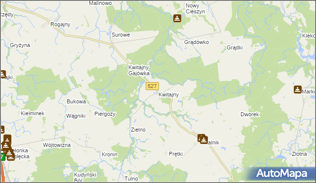 mapa Kwitajny, Kwitajny na mapie Targeo