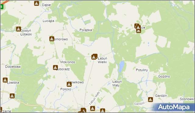 mapa Łabuń Wielki, Łabuń Wielki na mapie Targeo